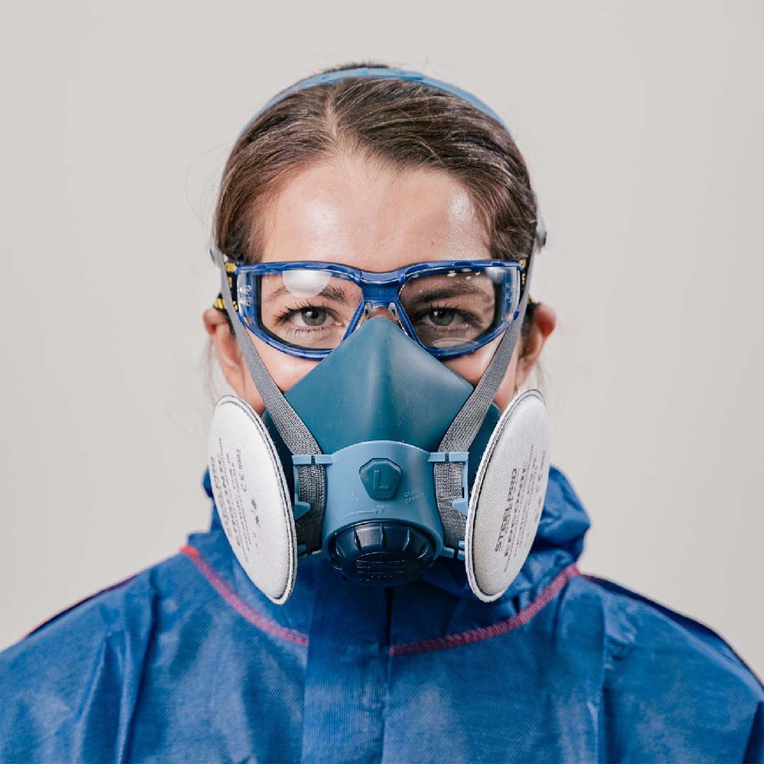 Kit Respirador Steelpro V800 con Filtro P3/P100 Pancake Partículas