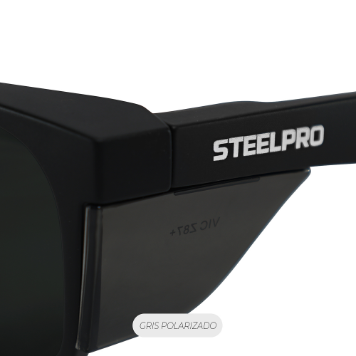 Lente de Seguridad Safeblack Gris Polarizado Steelpro