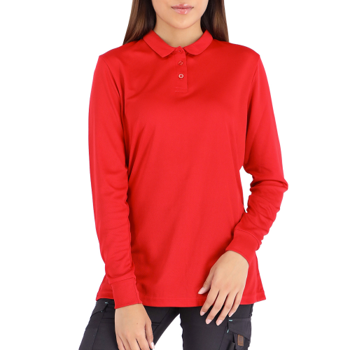 Polera Cooldry Quebec Manga Larga Mujer Rojo