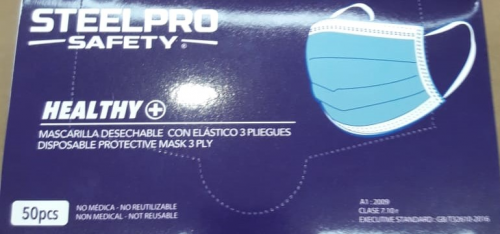 Mascarilla 3 Pliegues Steelpro (50 Un)