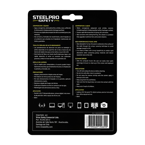 Kit de Limpieza para Lentes y Pantallas Steelpro