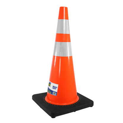 Cono Señalización 28 c/Doble Cinta Anti Viento Base Pesada
