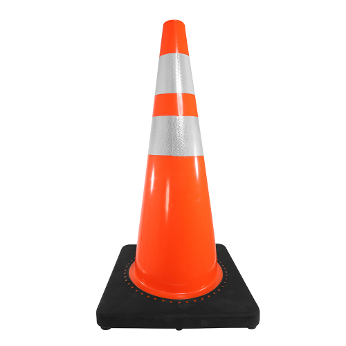 Cono Señalización 28 c/Doble Cinta Anti Viento Base Pesada
