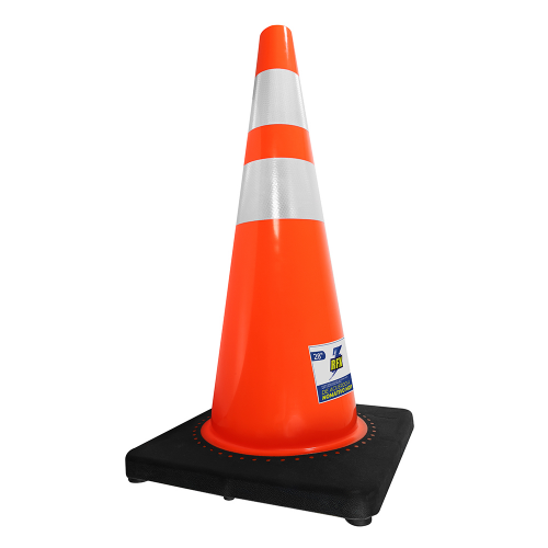 Cono Señalización 28 c/Doble Cinta Anti Viento Base Pesada