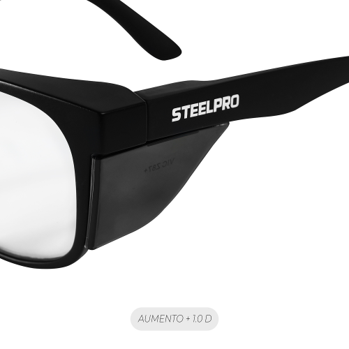 Lente de Seguridad Safeblack Claro Full Reader +1.0D Steelpro