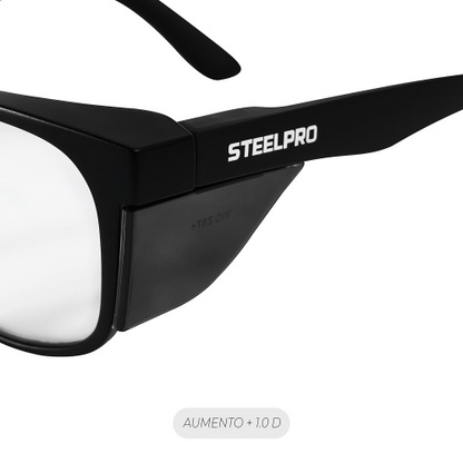 Lente de Seguridad Safeblack Claro Full Reader +1.0D Steelpro