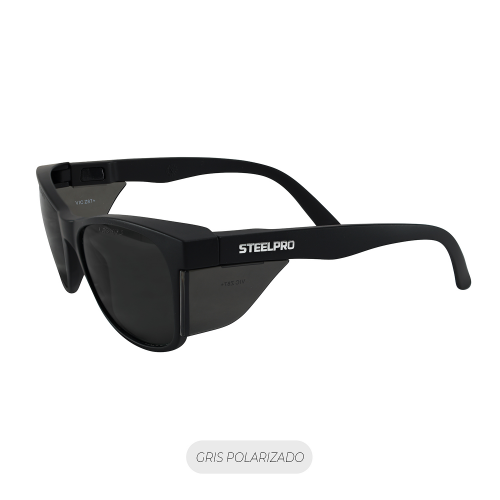 Lente de Seguridad Safeblack Gris Polarizado Steelpro