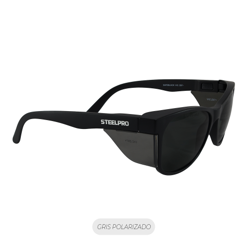 Lente de Seguridad Safeblack Gris Polarizado Steelpro
