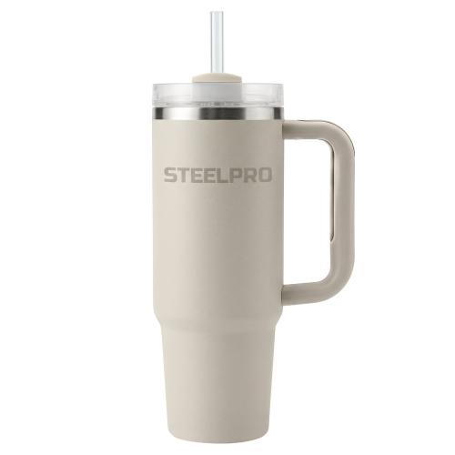 Mug Térmico C/ Bombilla Gris Claro
