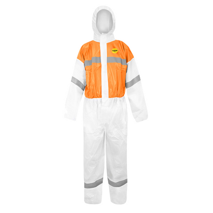 Buzo de Protección Steelpro 7722 Bicolor Blanco/naranjo con ISP