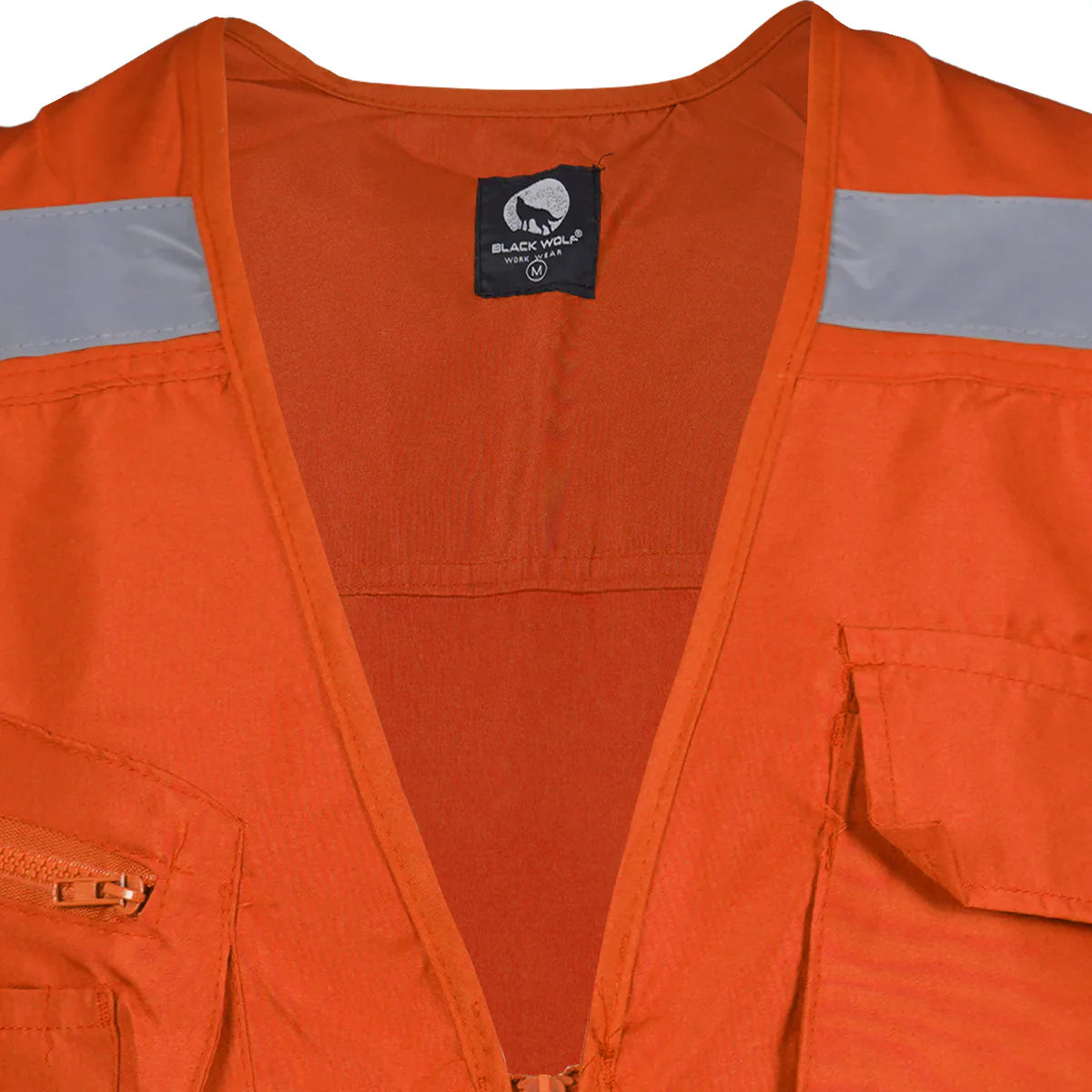 Chaleco Geologo Poplin con reflectante Naranjo