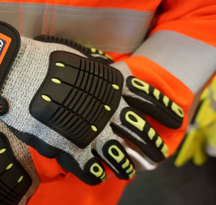 Guantes Zubiola Polycotton, Recubiertos En Látex Naranja DIP NORMAL